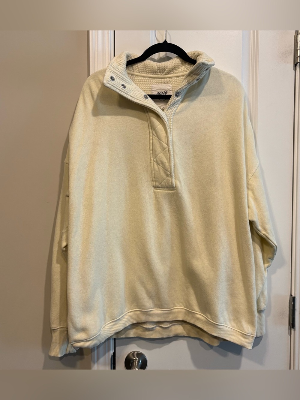 Aerie Oh Snap! Crewneck Sweatshirt in Beige Size Women’s Medium